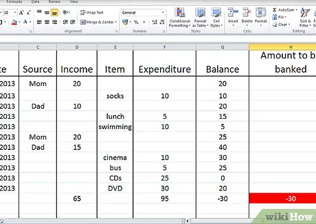 How to Build a Budget Spreadsheet (Teenagers): 13 Steps