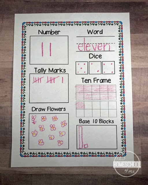 FREE Spring Teen Number Sense Worksheets for Kindergarten