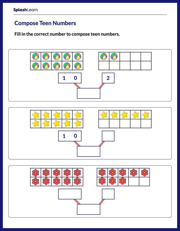 teen number worksheet