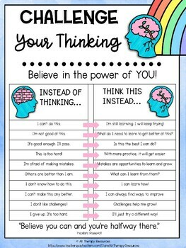 Fixed vs Growth Mindset Worksheets for Teenagers - Australian ...