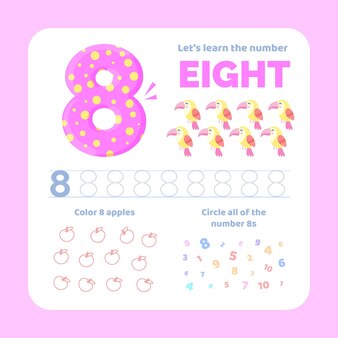 teeth worksheet with number 8