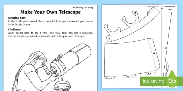 Make Your Own Telescope Worksheet / Worksheet (teacher made)