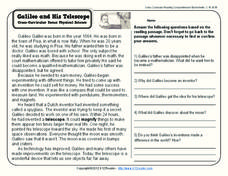 Galileo and His Telescope Worksheet for 2nd - 3rd Grade | Lesson ...