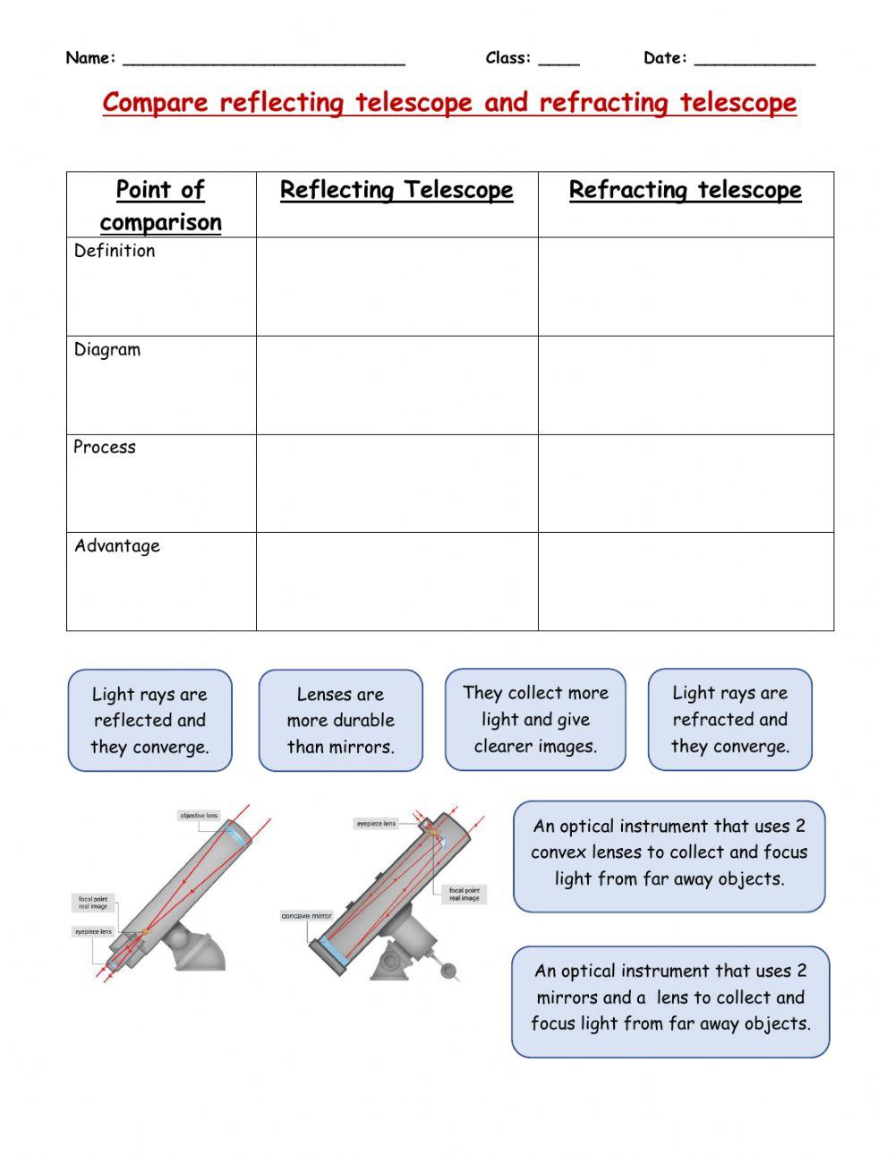 Free telescope worksheet, Download Free telescope worksheet png images, Free Worksheets on