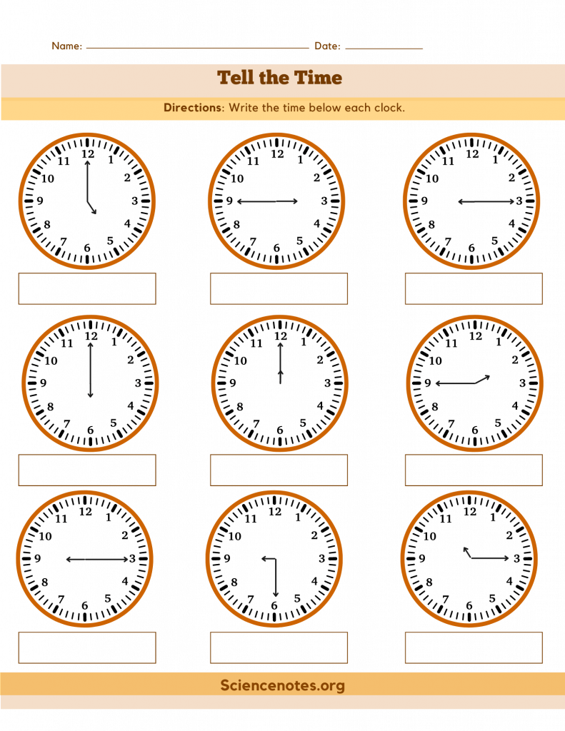 Clock Worksheets - How to Tell Time