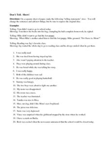 telling sentences worksheet