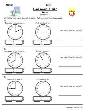 Clock Worksheets - Learning Half-Hours