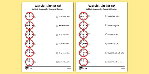 Telling the Time in German Worksheet / Worksheet, worksheet