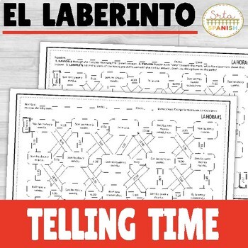 Spanish Worksheet Telling Time Maze Practice Activity