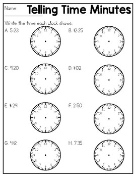 Telling Time Practice Sheets &  Quizzes by Kmwhytes Kreations worksheets library