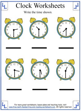 telling time to the half hour worksheet