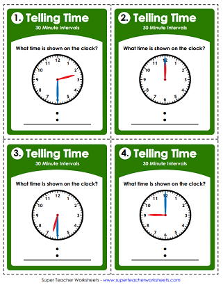 telling time to the hour and half hour worksheet
