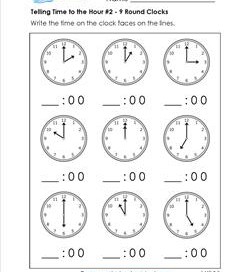 telling time to the hour worksheet