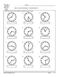 telling time to the nearest minute worksheet 3rd grade