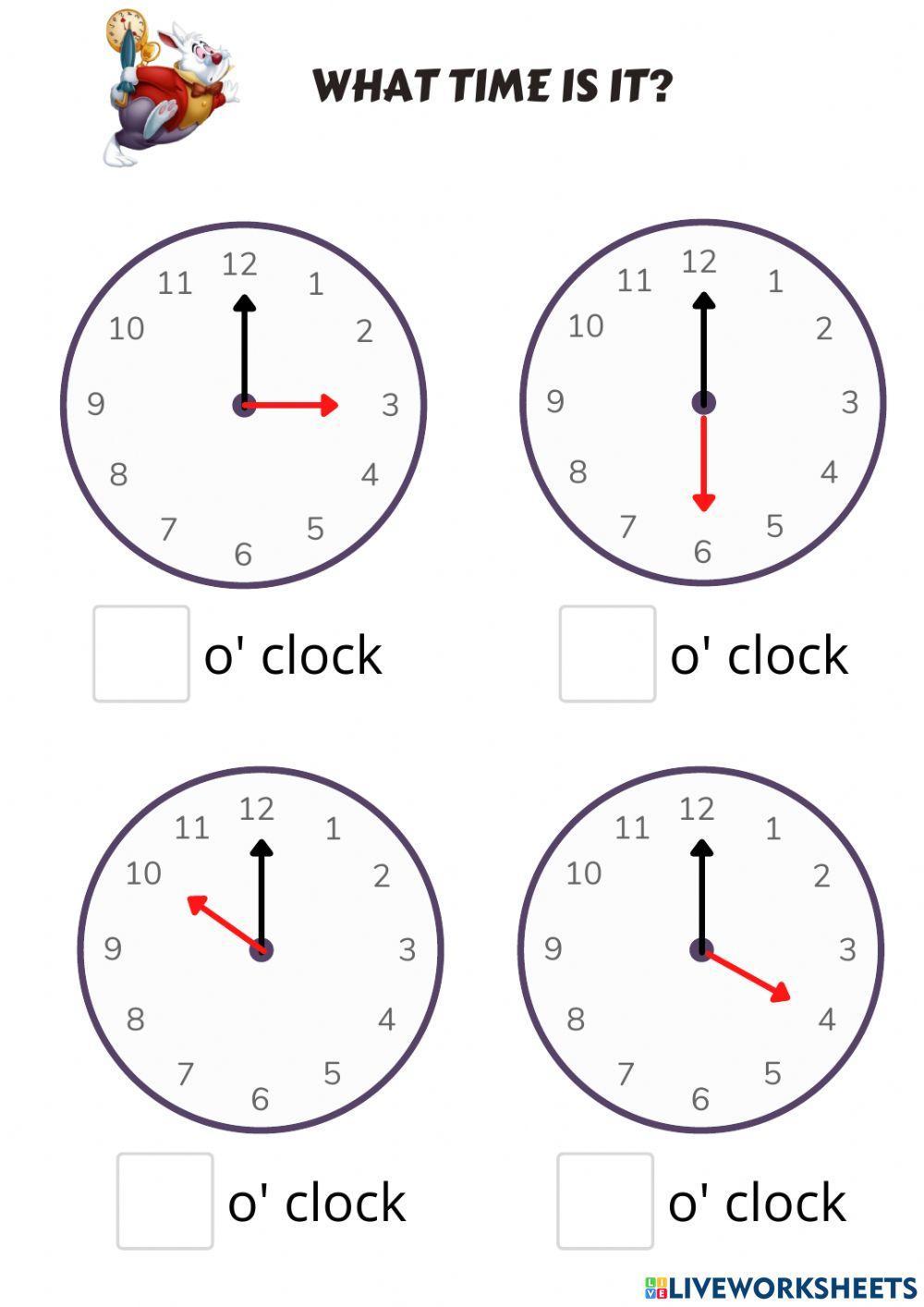telling time worksheet for kindergarten