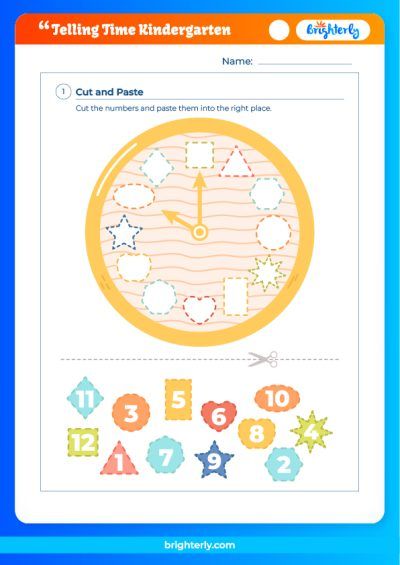 telling time worksheet for kindergarten