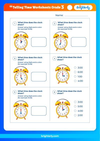 Third-Grade Time Worksheets: Grade 3 Teaching Resources for Parents