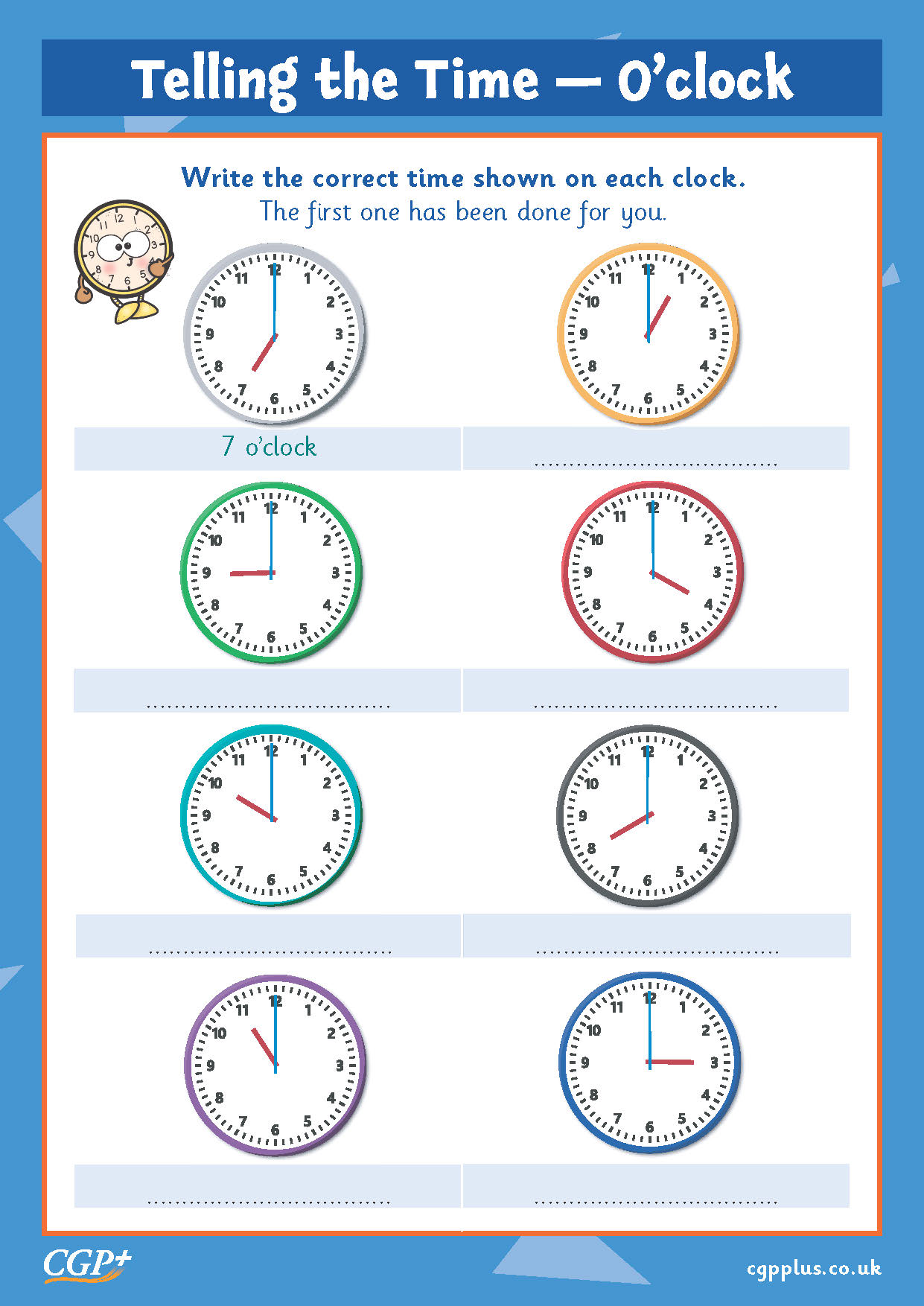 telling time worksheet for year 1