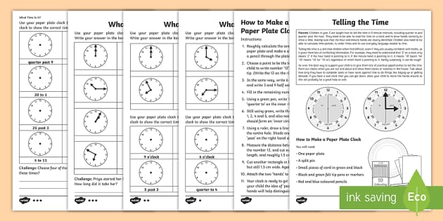 Year 2 Clock Worksheet - Learning How to Tell the Time