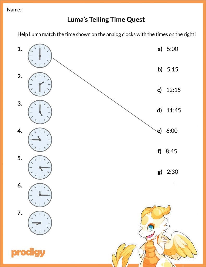 Telling time worksheets: 20 effective practice materials | Prodigy ...