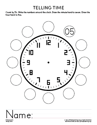 Telling Time - Label Minutes  