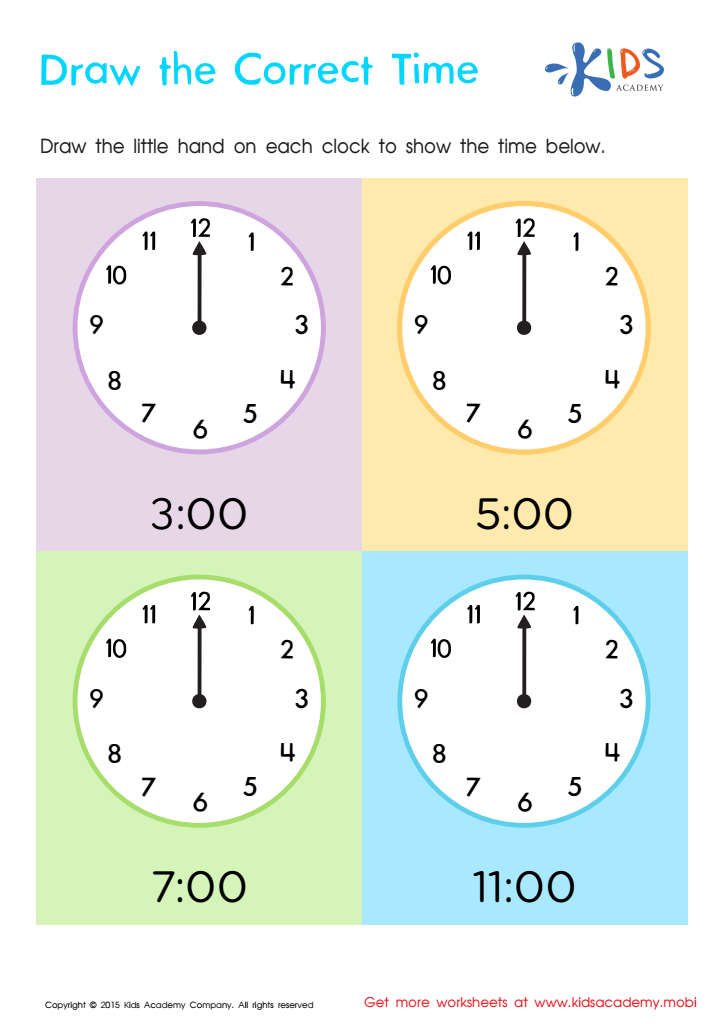 Telling The Time Worksheet: Part 1, Free Printable for Kids