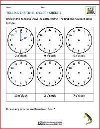 Telling Time Worksheets -Worksheets Library