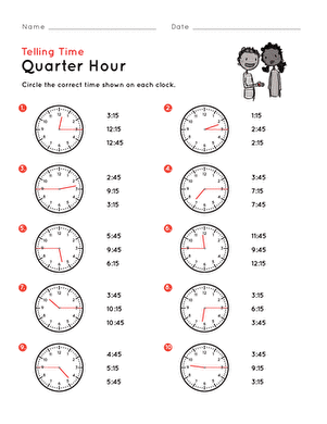 telling time worksheet nearest half hour