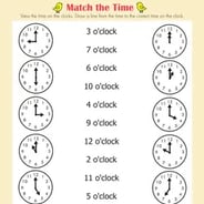 telling time worksheet on the hour