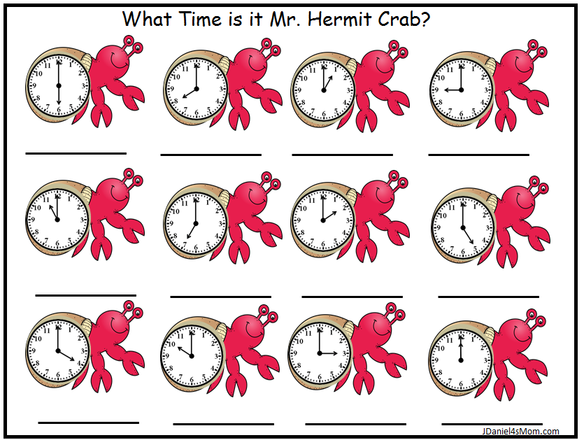 telling time worksheet on the hour