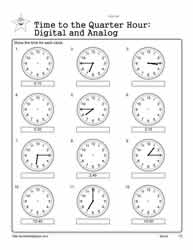 telling time worksheet quarter and half hour