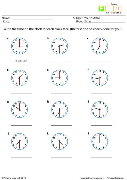 telling time worksheet uk