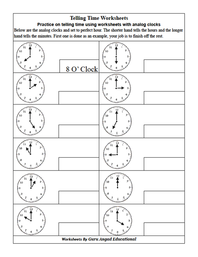 2ND GRADE MATH - TELLING TIME WORKSHEETS USING ANALOG CLOCK — Steemit