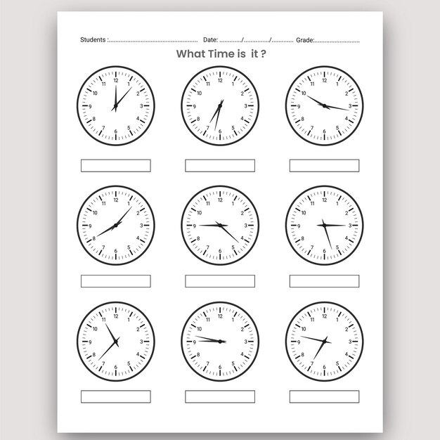 telling time worksheet without