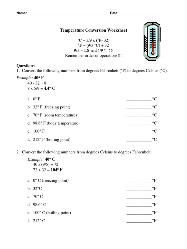 Farenheit and Celsius Converions PDF | Download Free PDF ...