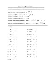 temperature conversions worksheet answers