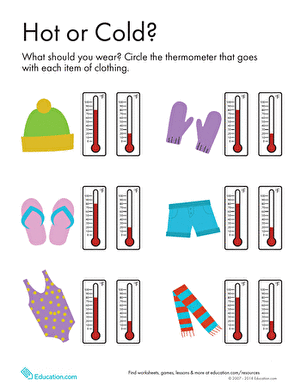 Temperature: Hot or Cold? | Worksheet 