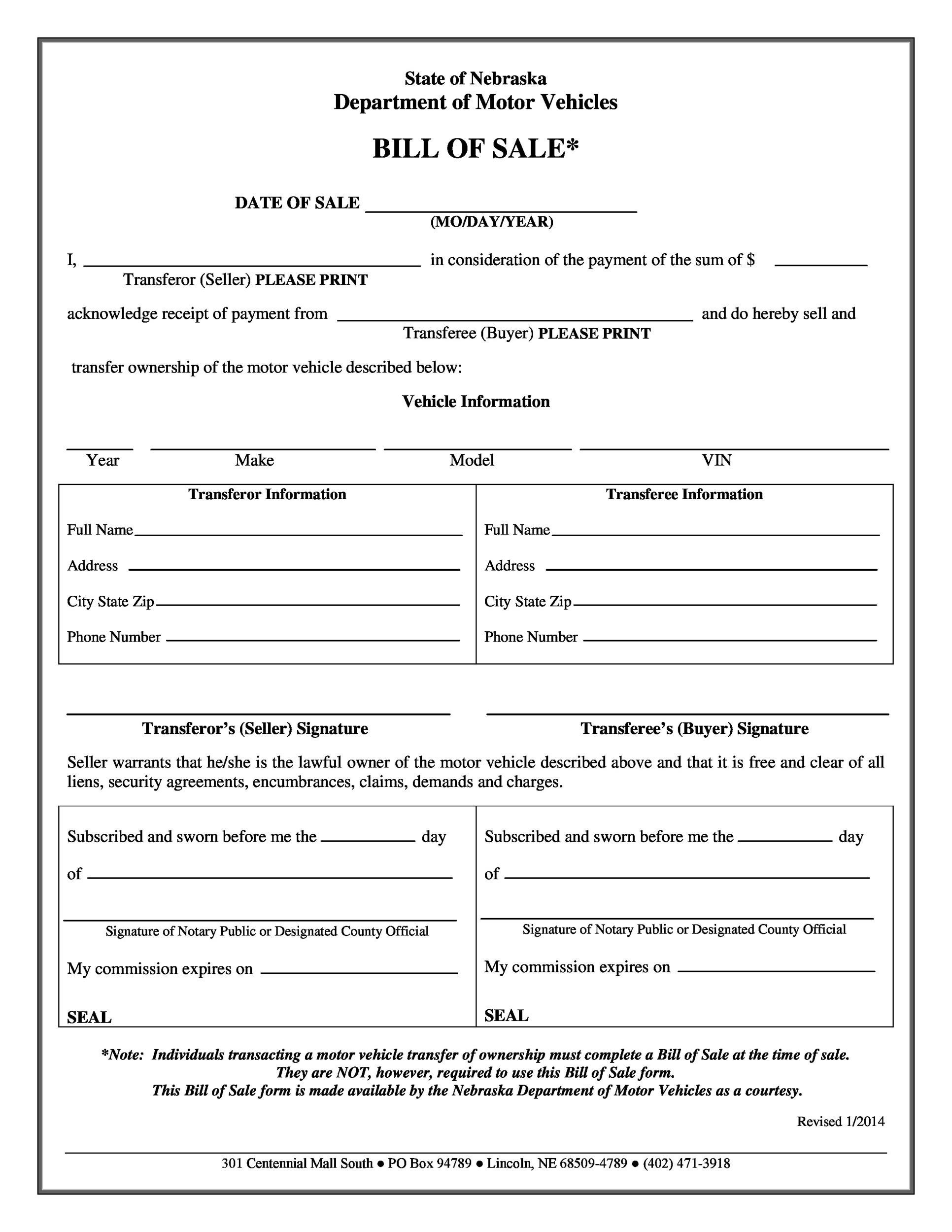 template bill of sale for used car ontario