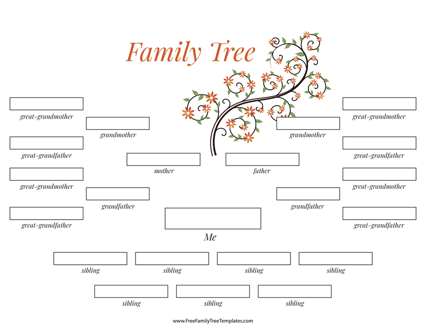 template family tree with siblings