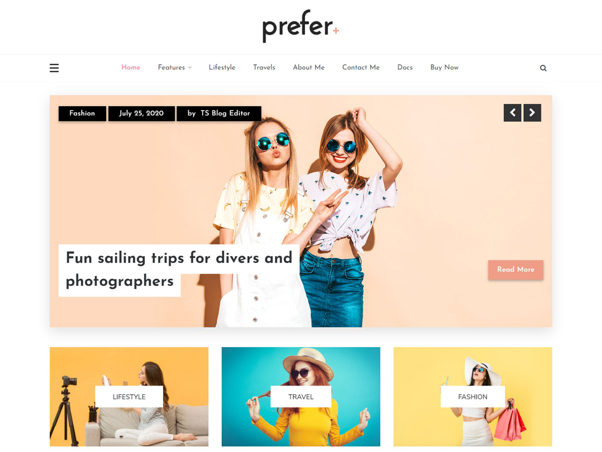 Prefer Free Grid Layout WordPress Theme and Template for 2024