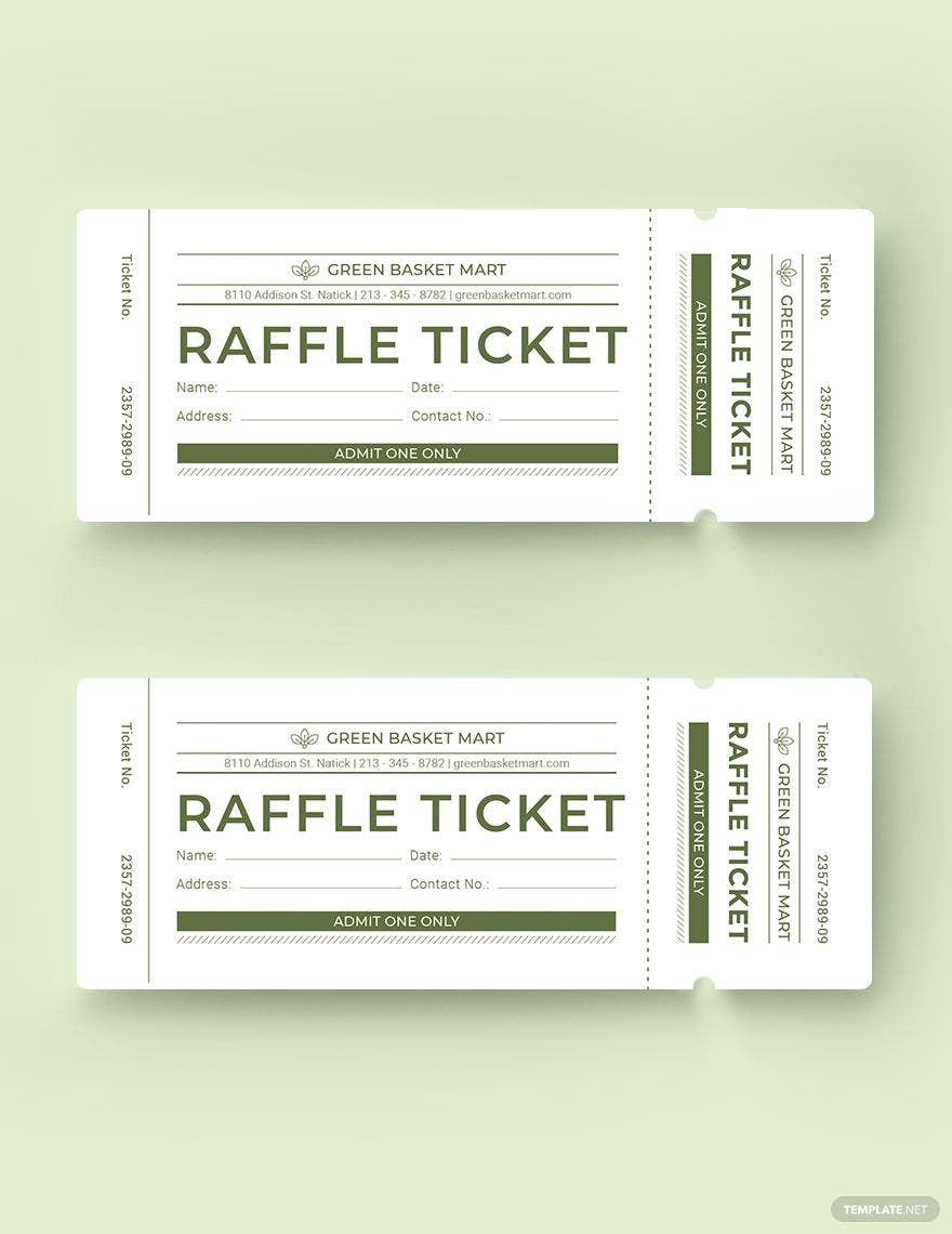 Simple Raffle Ticket Template in Word, Illustrator, Pages ...