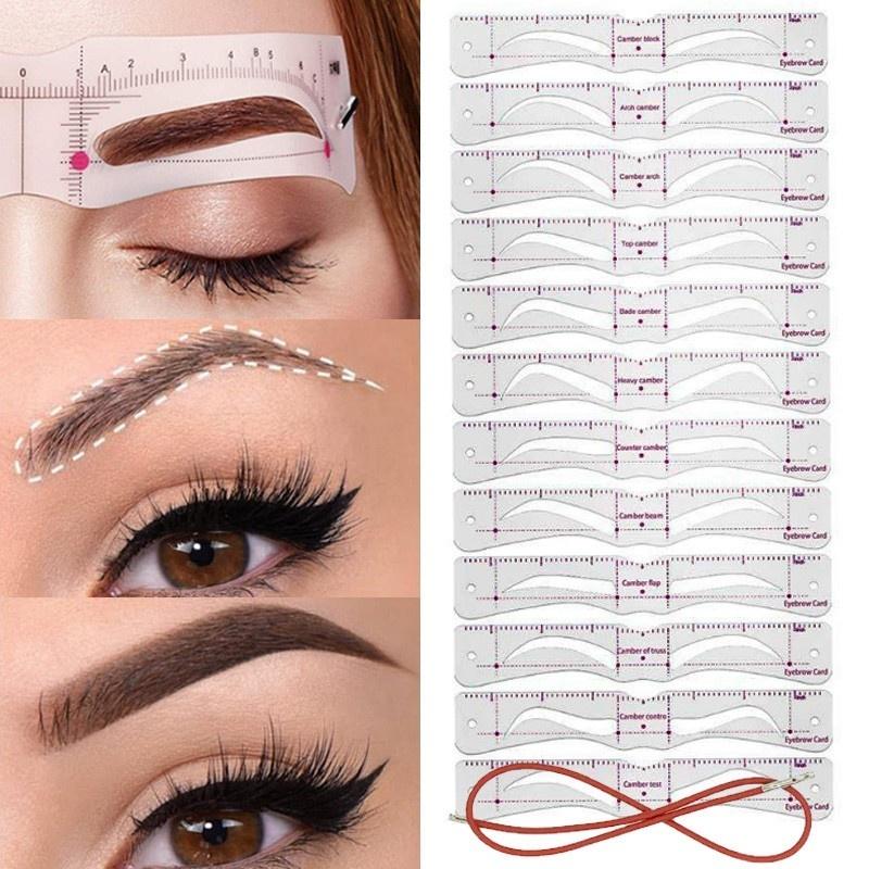 Cheap 12Pcs/set Reusable Eyebrow Stencils Eye Brow Drawing Guide ...