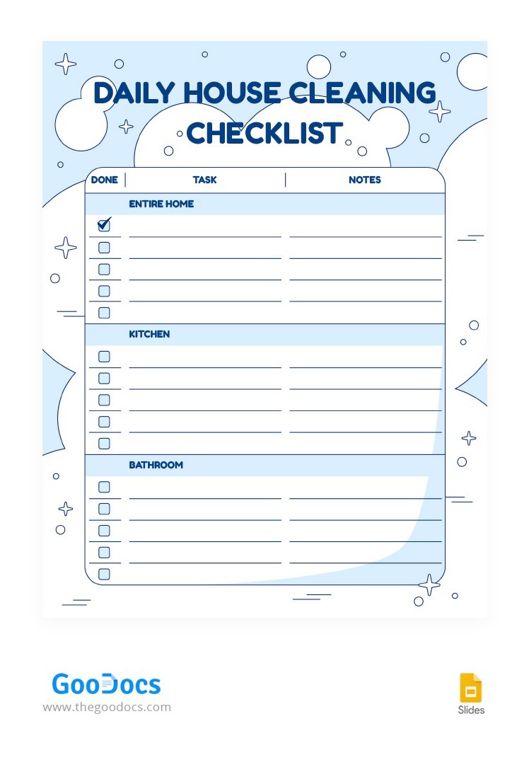 template weekly cleaning schedule