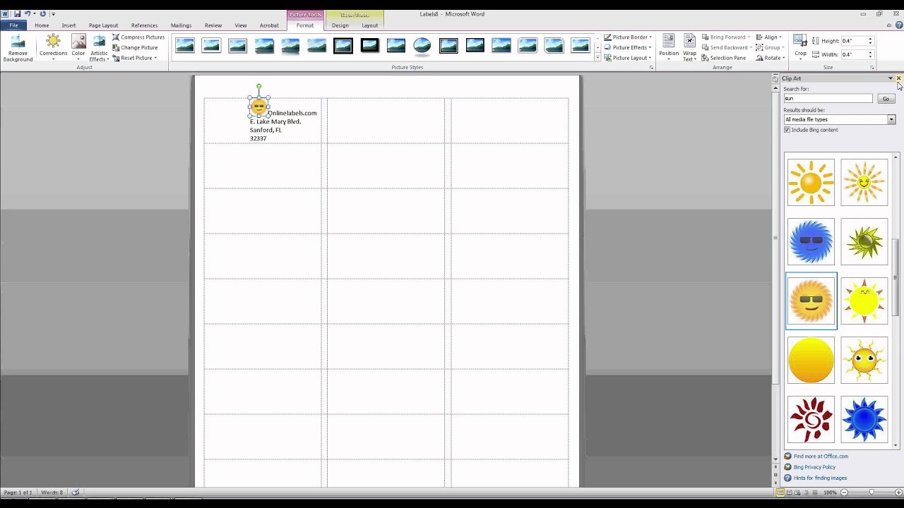 templates for address labels microsoft word