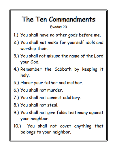 The Ten Commandments for Kids - The Homeschool Daily
