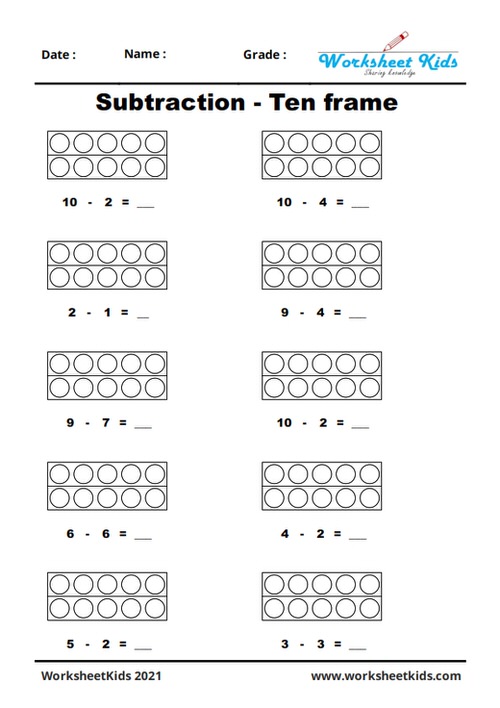 Ten frame activities for kindergarten | Addition &amp; subtraction ...