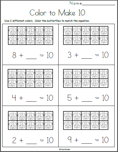 Butterfly Ten Frames - Free Math Addition for Kindergarten | Made ...