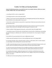 Frontline Ten Trillion Worksheet - Frontline: Ten Trillion and ...