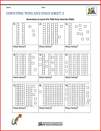 Place Value Ones and Tens Worksheets