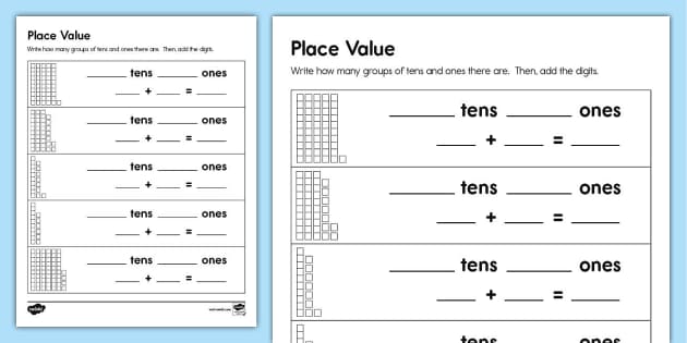 Place Value: Ones and Tens Activity (teacher made) - Twinkl